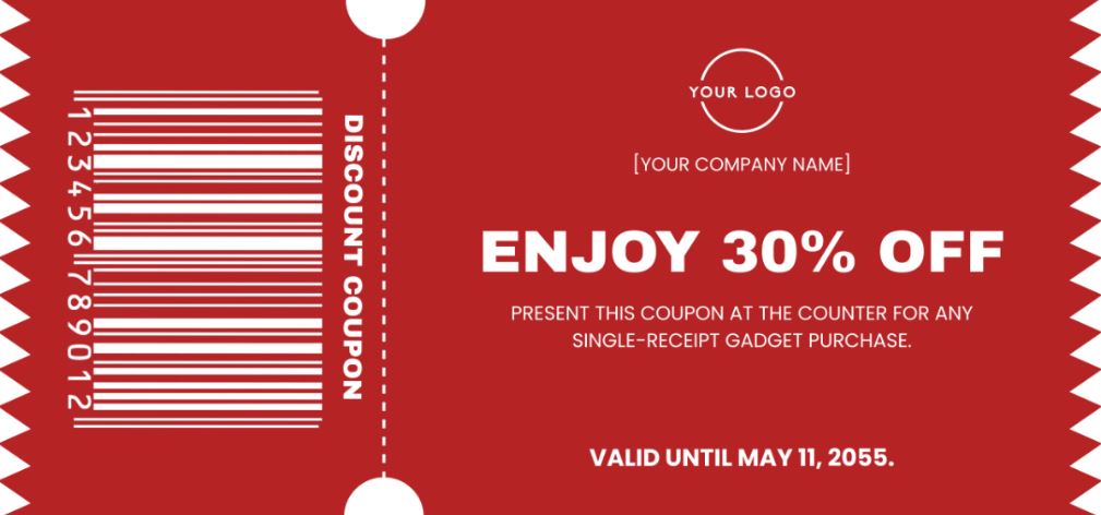 Coupon label image for scanning